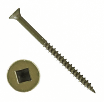GREEN SQUARE RECESSED DECKING SCREWS IN TUBS